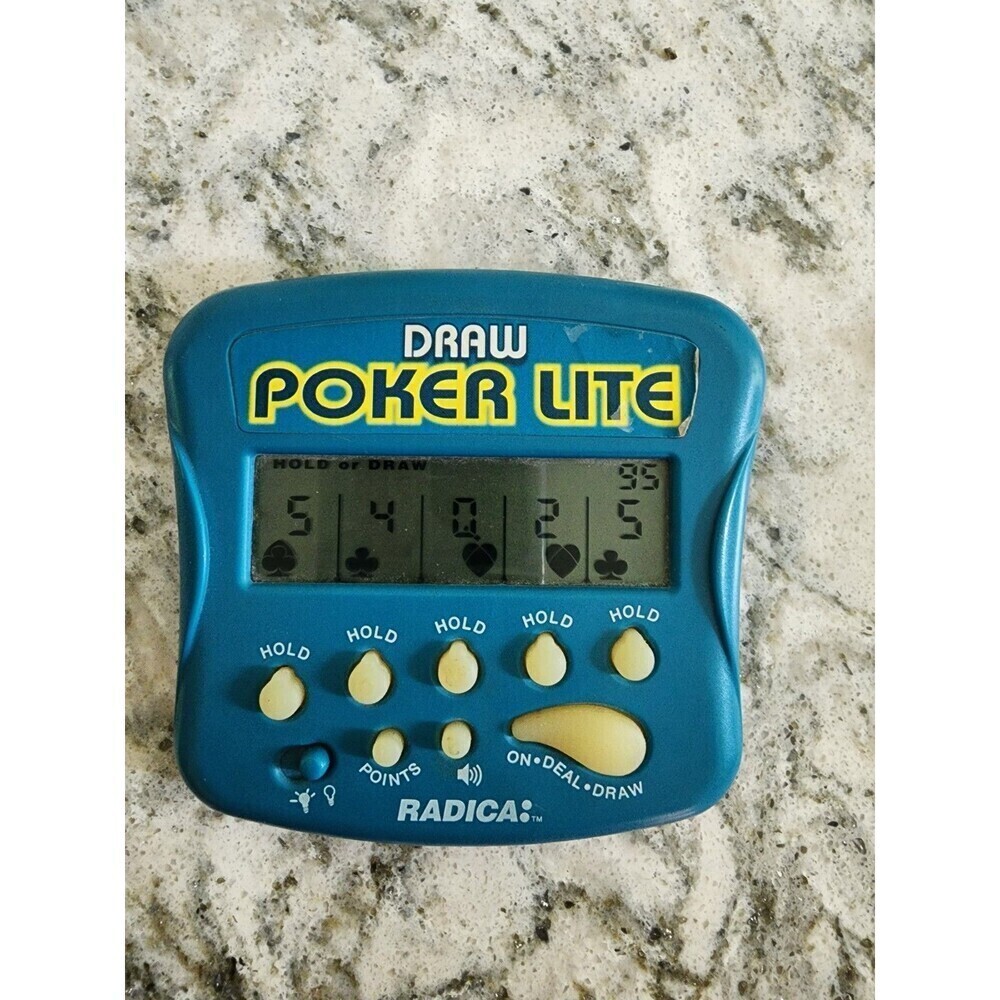 Radica Draw Poker Lite Royal Flush 3000 Handheld Game Model #1401 TESTED/Works